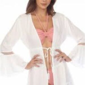 Revolve lovers and friends coverup tie/cinch waist size large linen mix